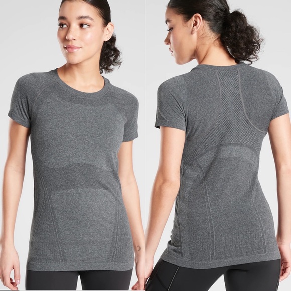 Athleta Tops - Athleta | grey momentum seamless tee